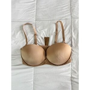 New SKIMS ULTIMATE PUSH-UP STRAPLESS BRA 40D Clay Beige Adjustable NWT